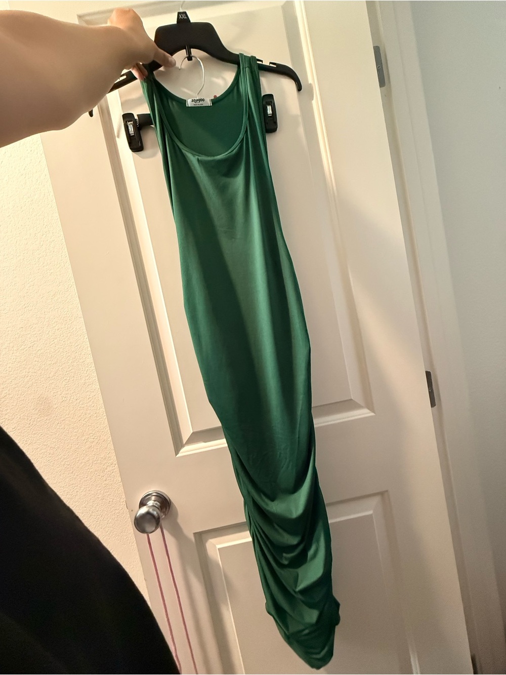 zeagoo Emerald Green Sleeveless Midi Dress